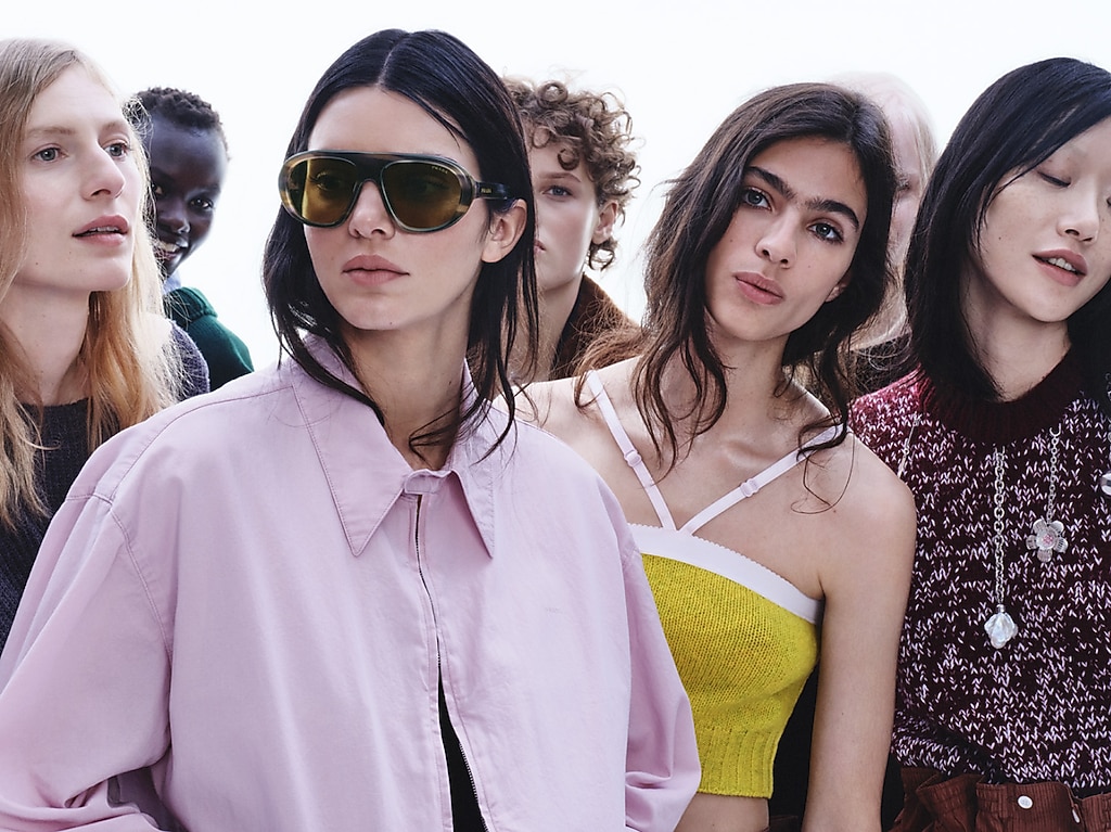 Prada PR C05S L (57 - 18) with Green lenses and Brown frame